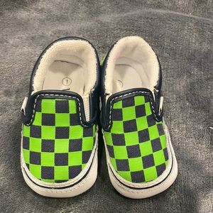 Vans Infant Green/Blue Checkered Shoes Size 1